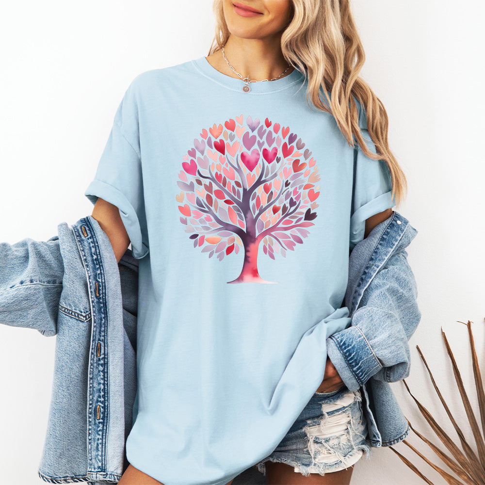 Heart Tree Comfort Colors Graphic T-Shirt - Love Nature Design