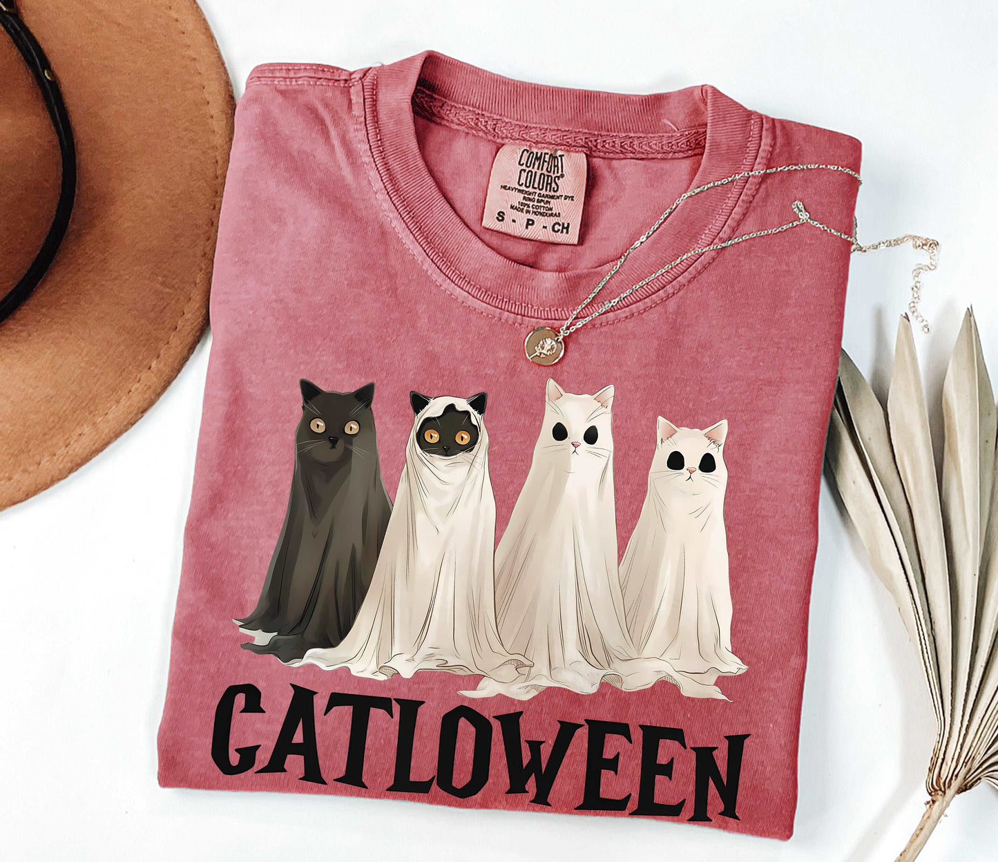 Catloween Funny Halloween Ghost Black Cat Shirt