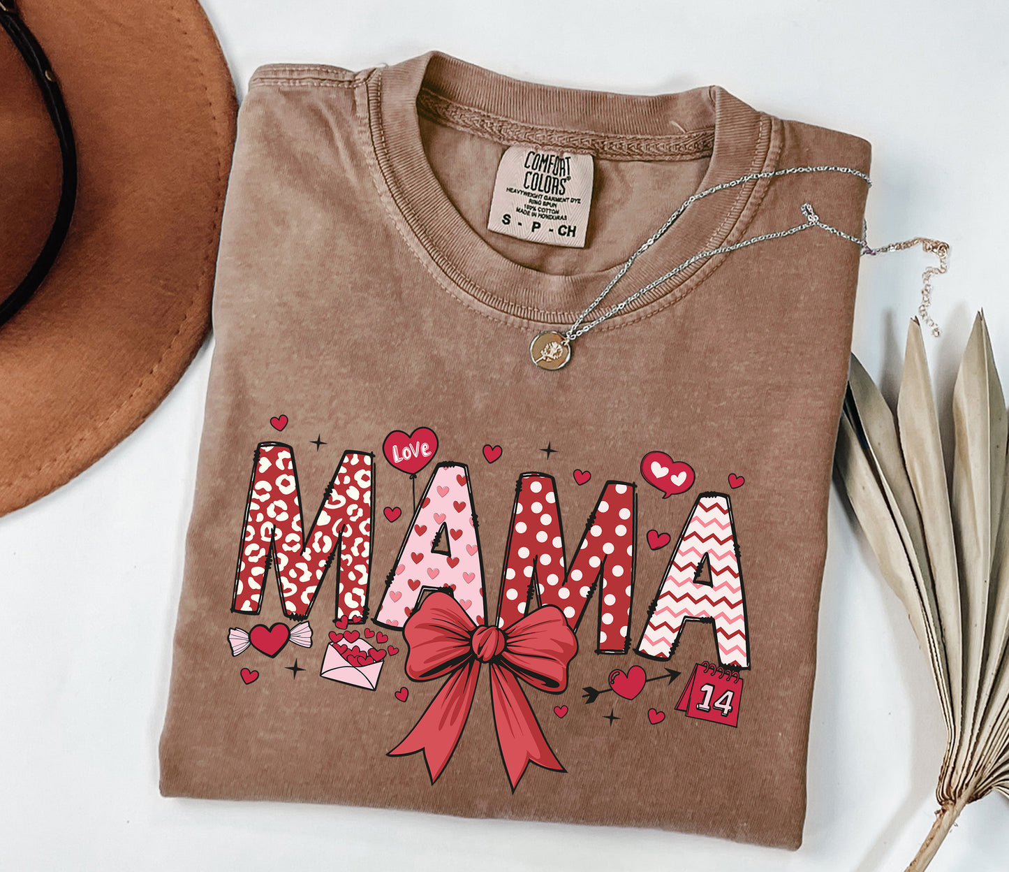 Valentine's Mama Comfort Colors T-Shirt - Cute Graphic Tee for Moms