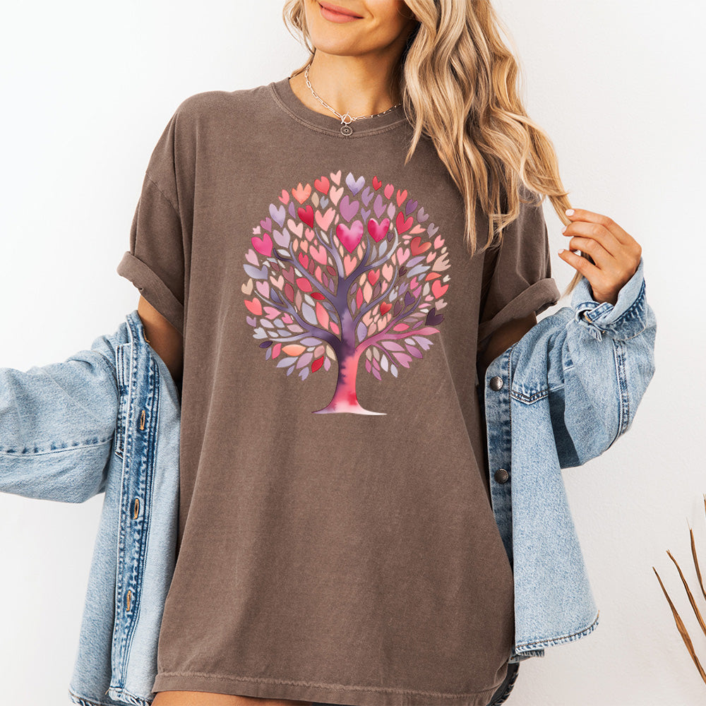Heart Tree Comfort Colors Graphic T-Shirt - Love Nature Design