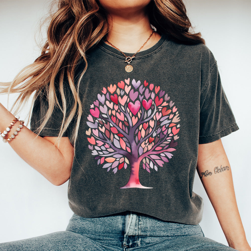Heart Tree Comfort Colors Graphic T-Shirt - Love Nature Design