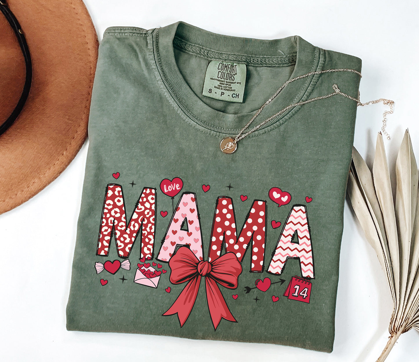 Valentine's Mama Comfort Colors T-Shirt - Cute Graphic Tee for Moms