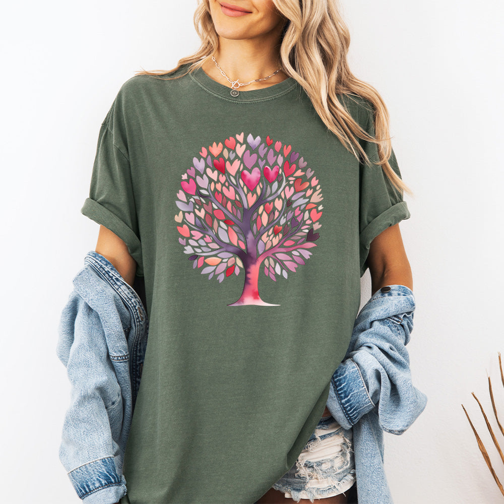 Heart Tree Comfort Colors Graphic T-Shirt - Love Nature Design
