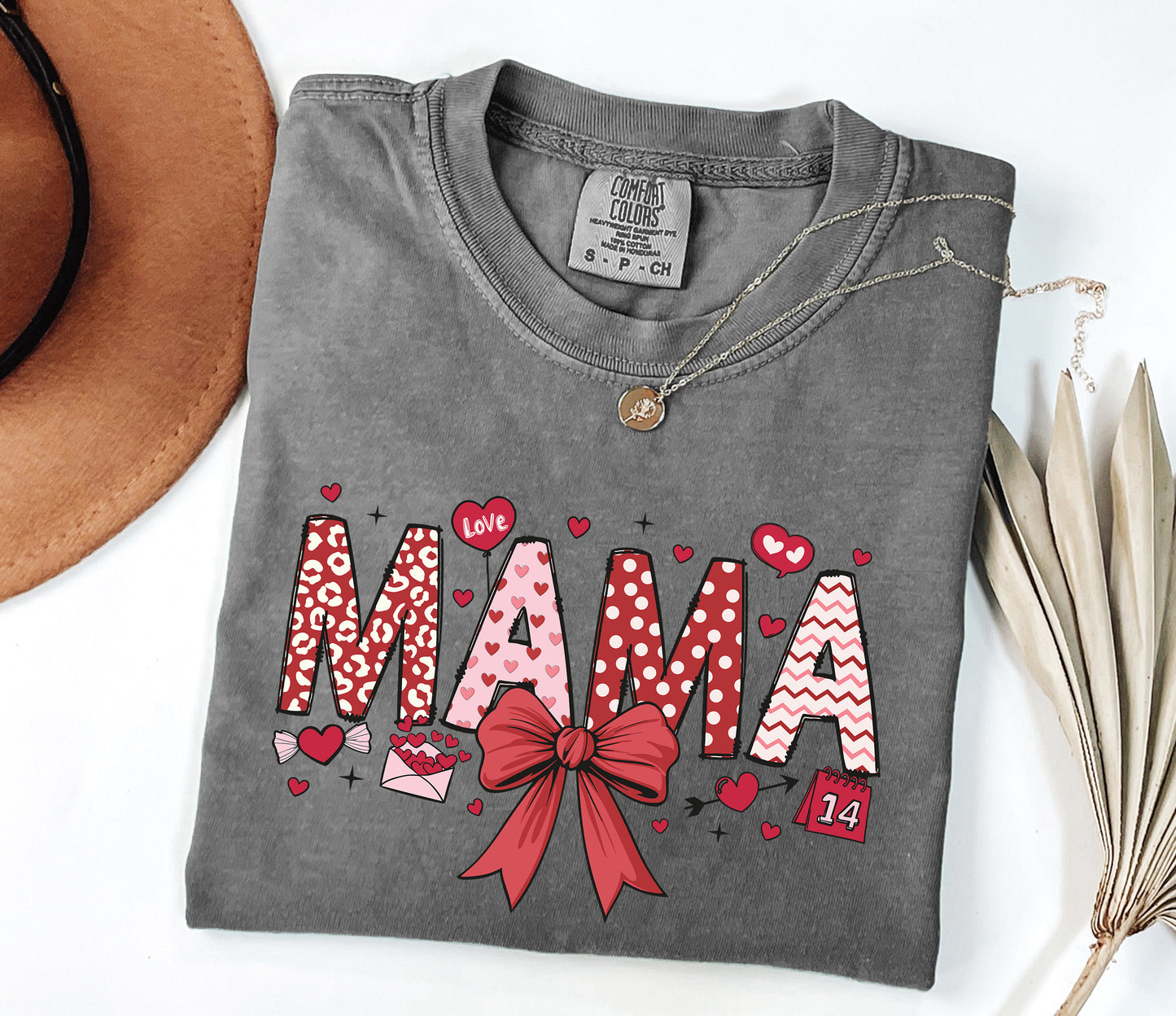 Valentine's Mama Comfort Colors T-Shirt - Cute Graphic Tee for Moms