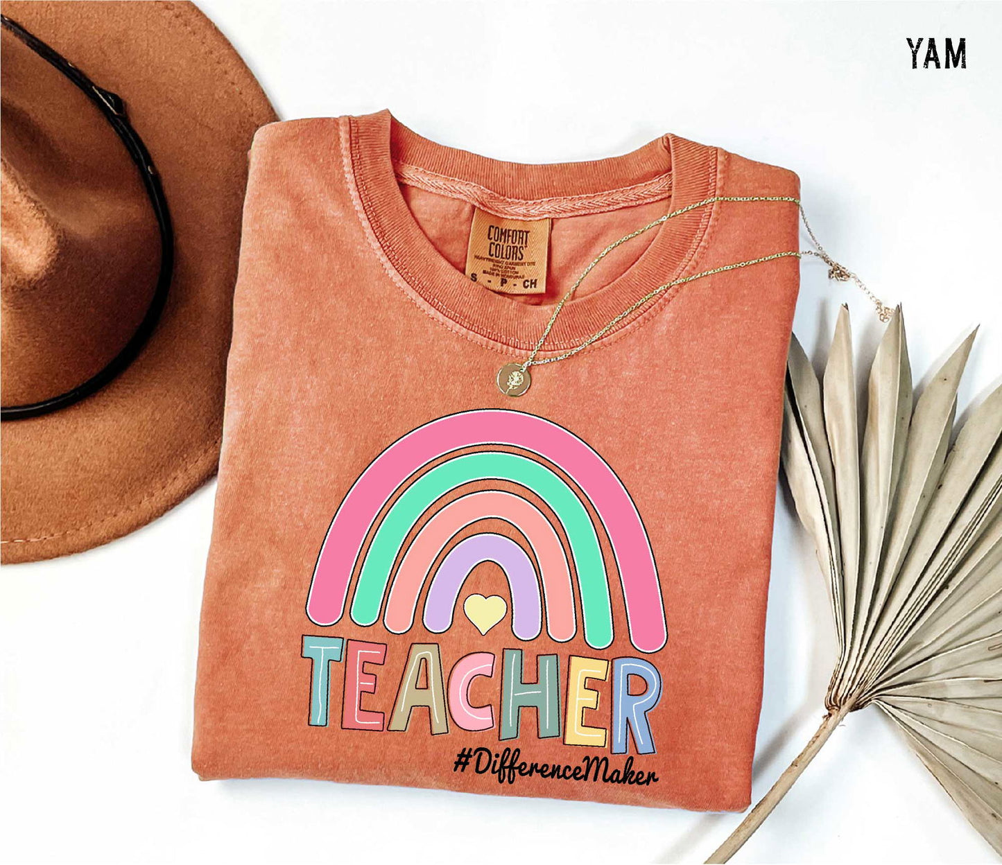 "Teacher Rainbow Comfort Colors T-shirt - Educational Graphic Shirt - ByBoboTee