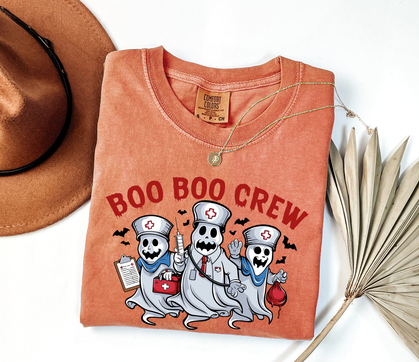 Boo Boo Crew Ghost Nurse Halloween Shirt Yam