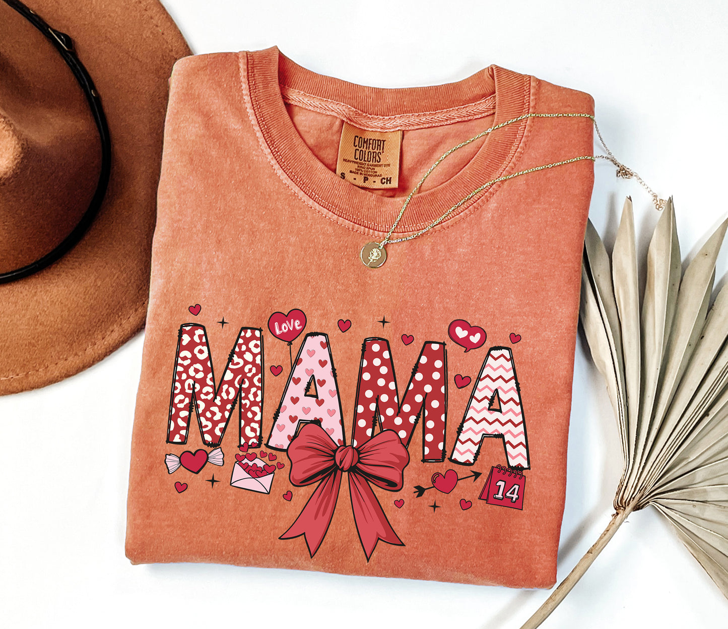 Valentine's Mama Comfort Colors T-Shirt - Cute Graphic Tee for Moms
