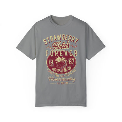 Old School Band Strawberry Fields Rock Band Tee Shirt Granite