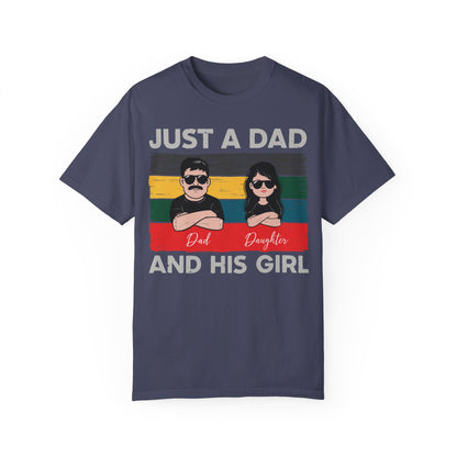 Vintage Fathers Day Just A Dad And His Girl Shirt | Father Daughter Gift Denim