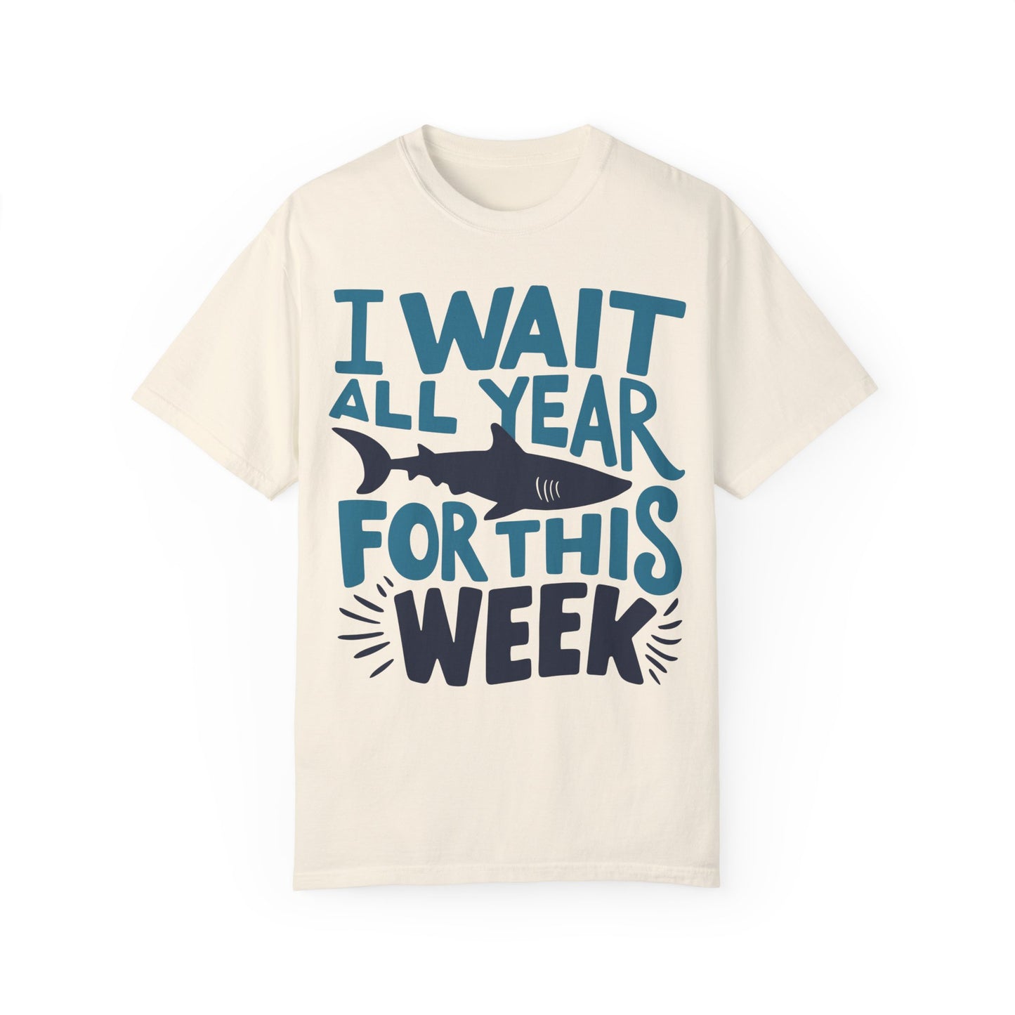 I Wait All Year For This Week Funny Shark Shirt Ivory