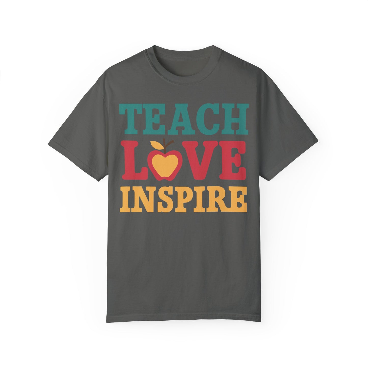 Retro Teach Love Inspire Apple Teacher Shirt | Vintage Educator Apparel Pepper