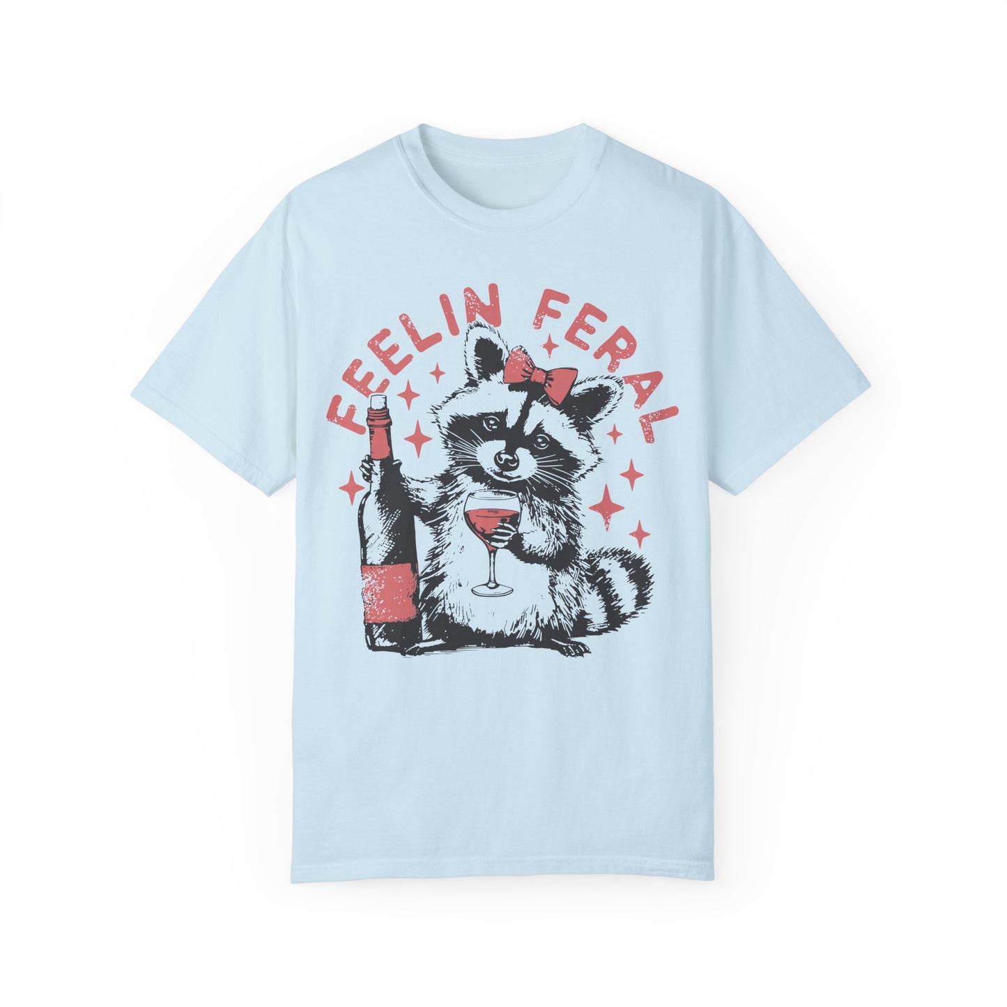 Feelin Feral Raccoon Shirt - Funny Meme Raccoon Chambray