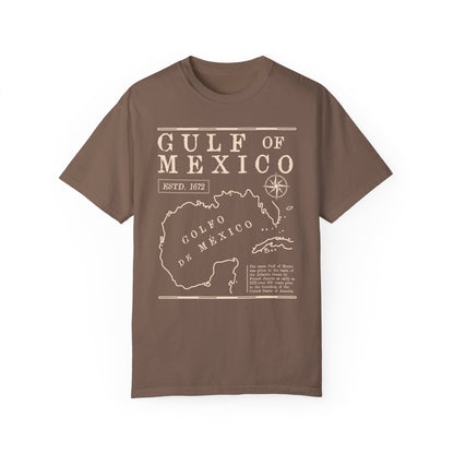 Gulf of Mexico Vintage Map Comfort Colors Graphic T-Shirt - Nautical Adventure Tee