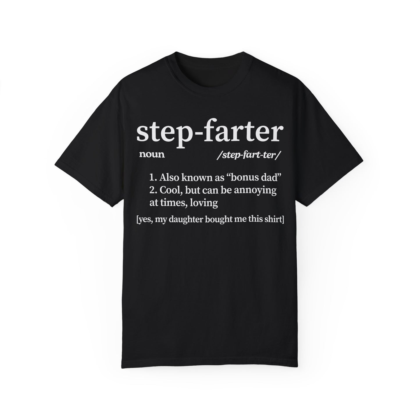 Funny Step Dad Definition Step Farter T-shirt Black