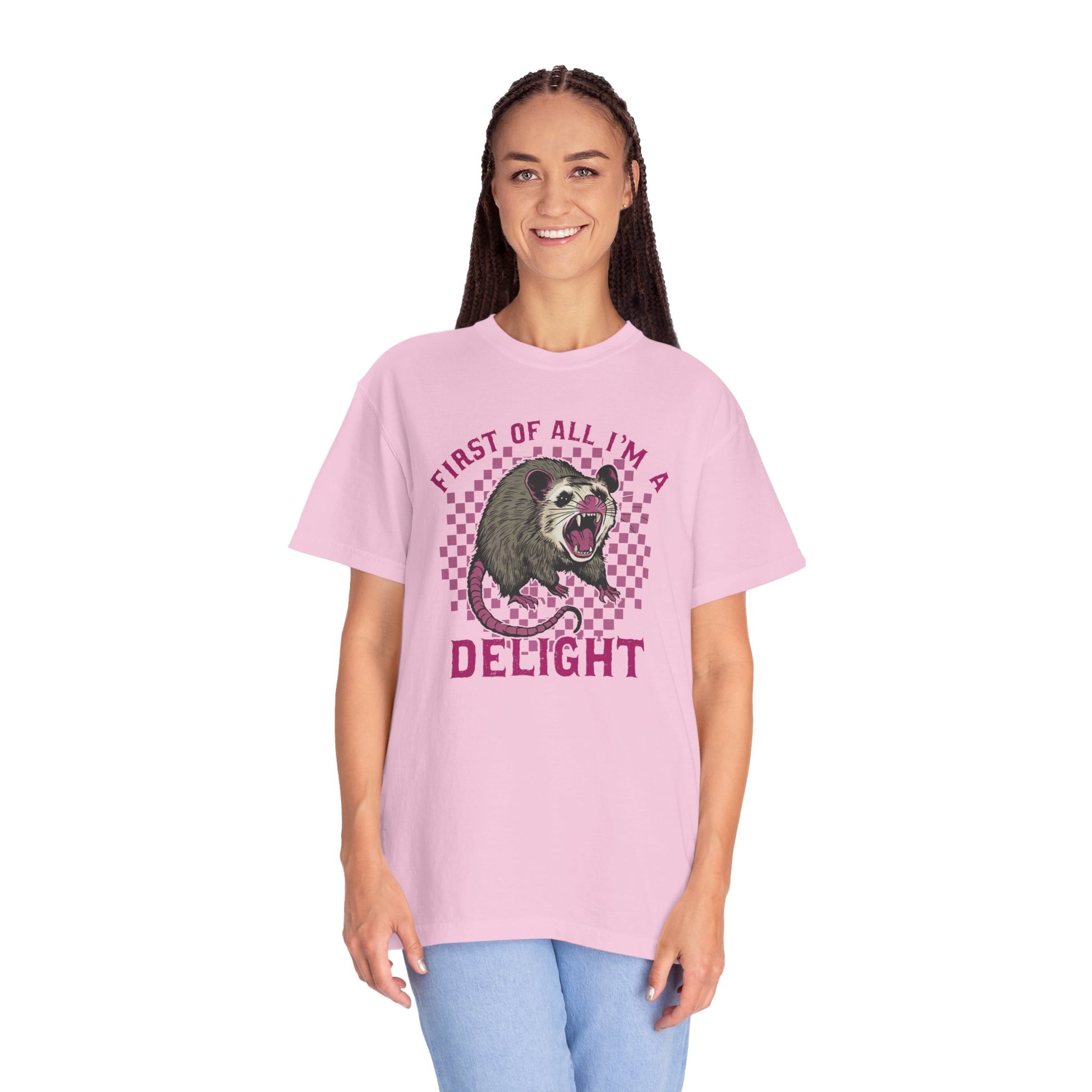 Retro First Of All I'm A Delight Comfort Funny Animal Lover TShirt