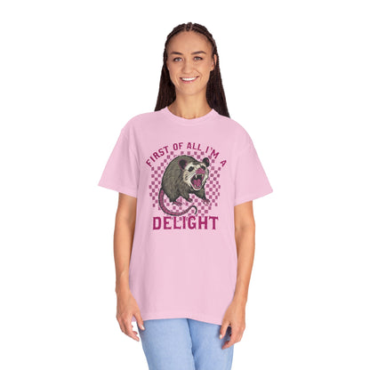 Retro First Of All I'm A Delight Comfort Funny Animal Lover TShirt