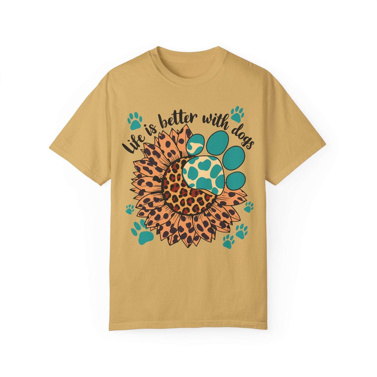 Celebrate National Dog Day with Our 'Life Is Better With Dogs' Shirt Mustard