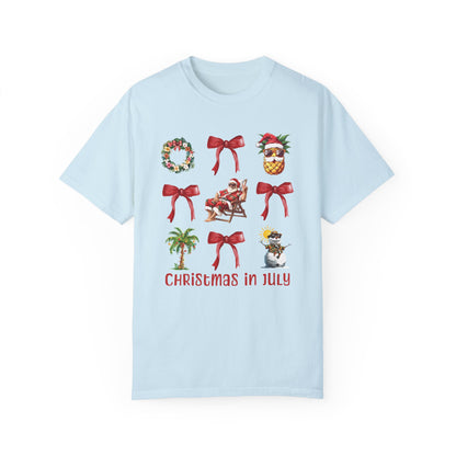 Coquette Christmas In July Santa Summer T-Shirt Chambray