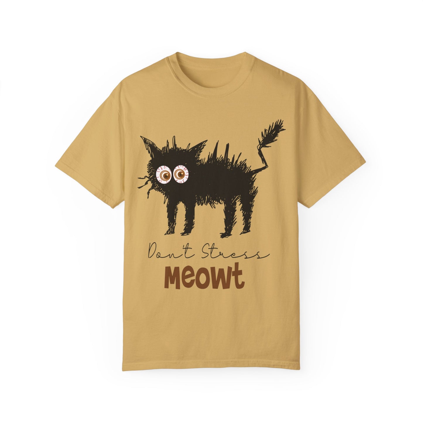 Comfort Colors Don't Stress Meowt Funny Cat Shirt Mustard