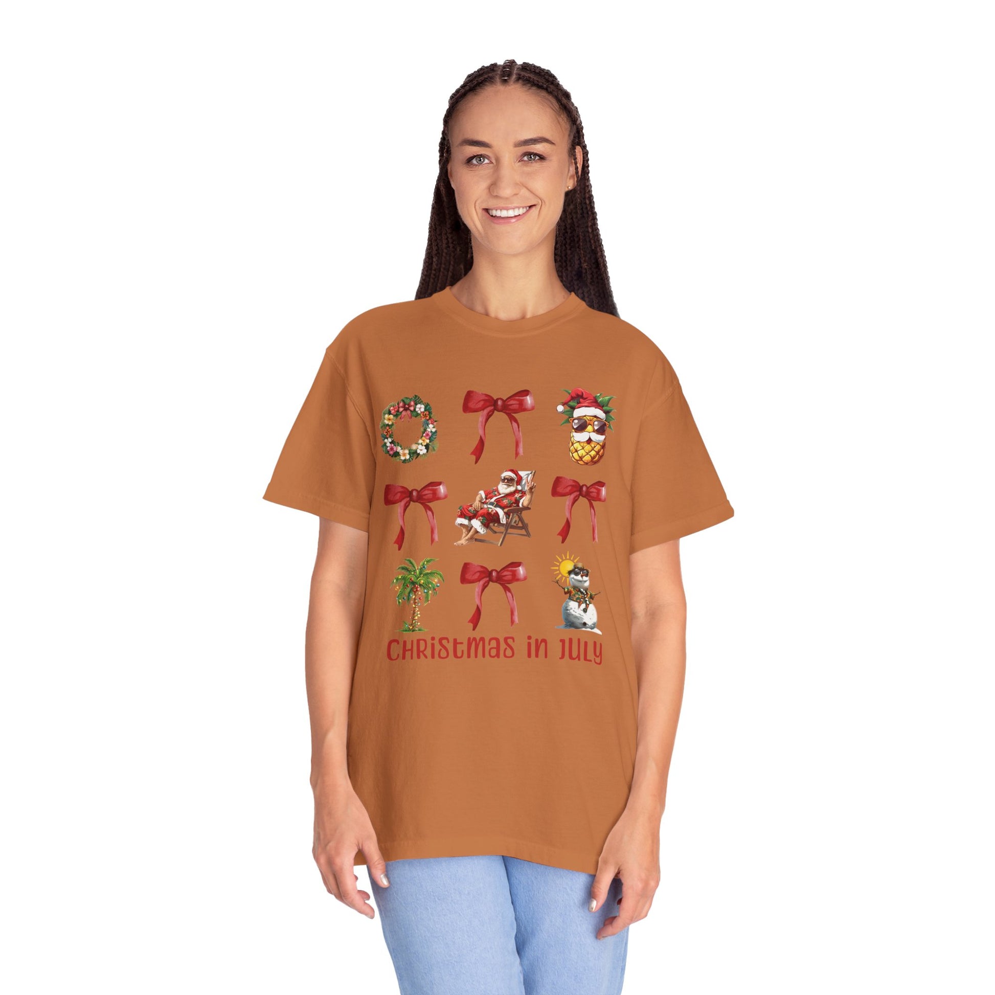 Coquette Christmas In July Santa Summer T-Shirt