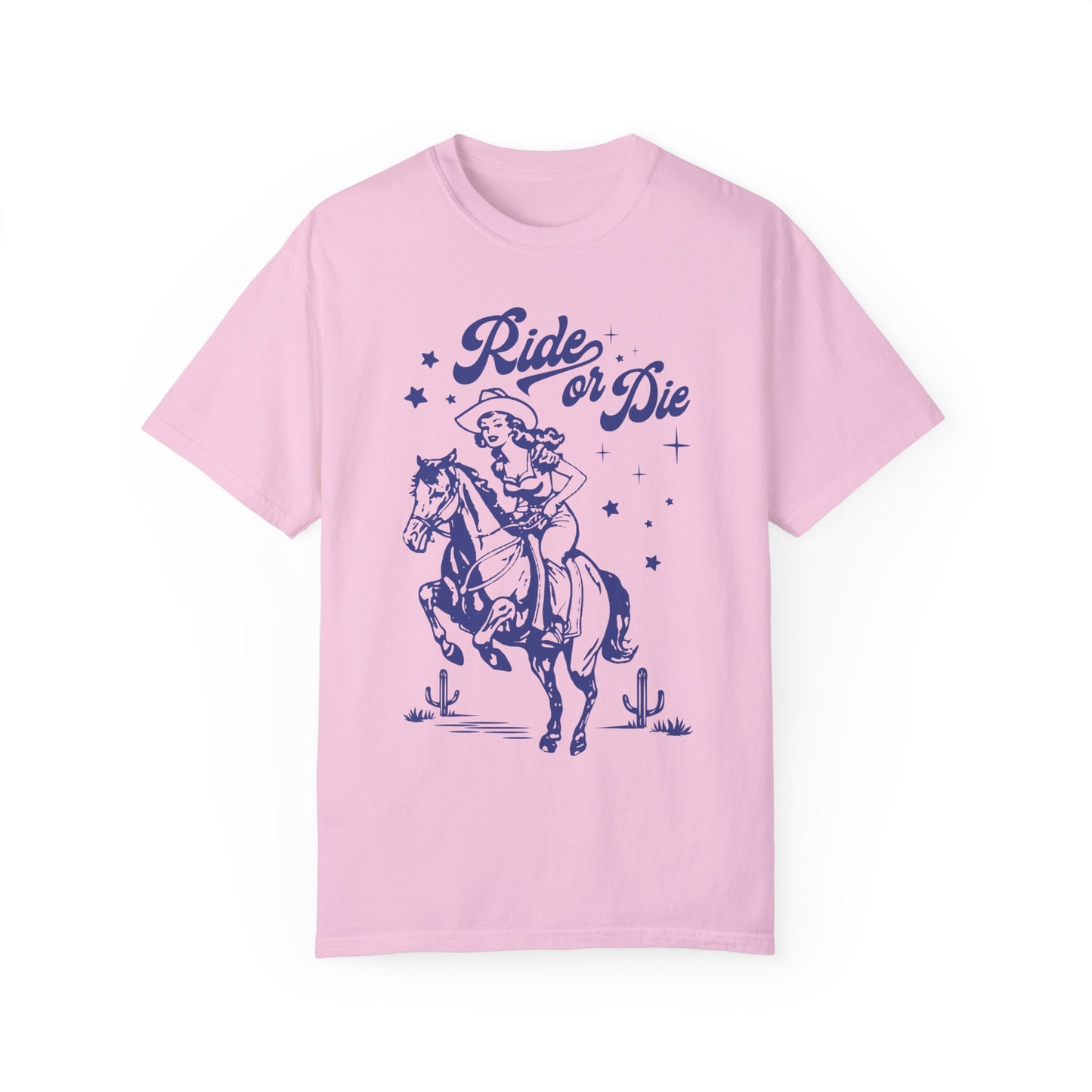 Comfort Colors Western Ride or Die Cowgirl Shirt Blossom