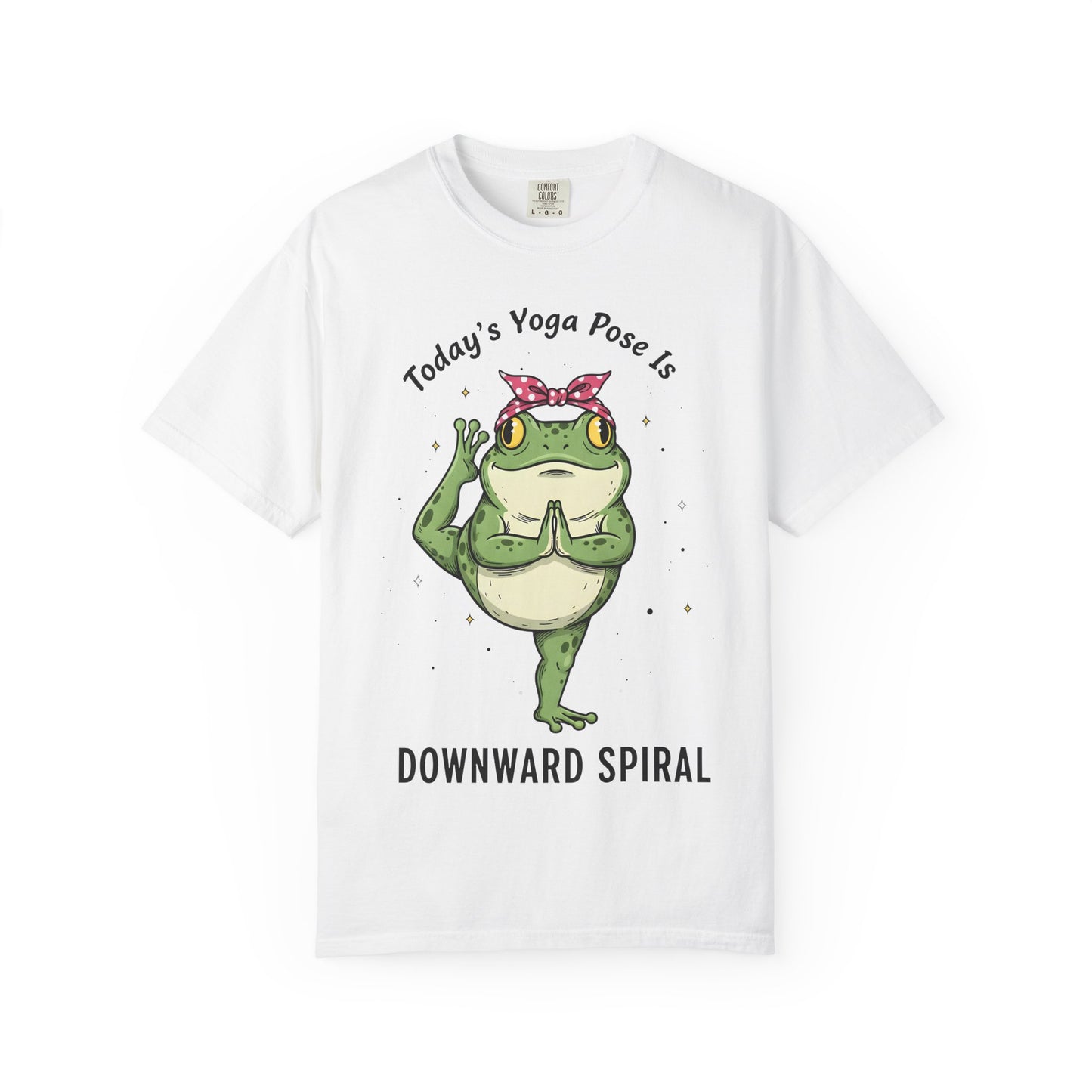 Today's Yoga Pose Is Downward Spiral Frog T-Shirt - Mental Health Humor - Unisex Comfort Colors T-shirt