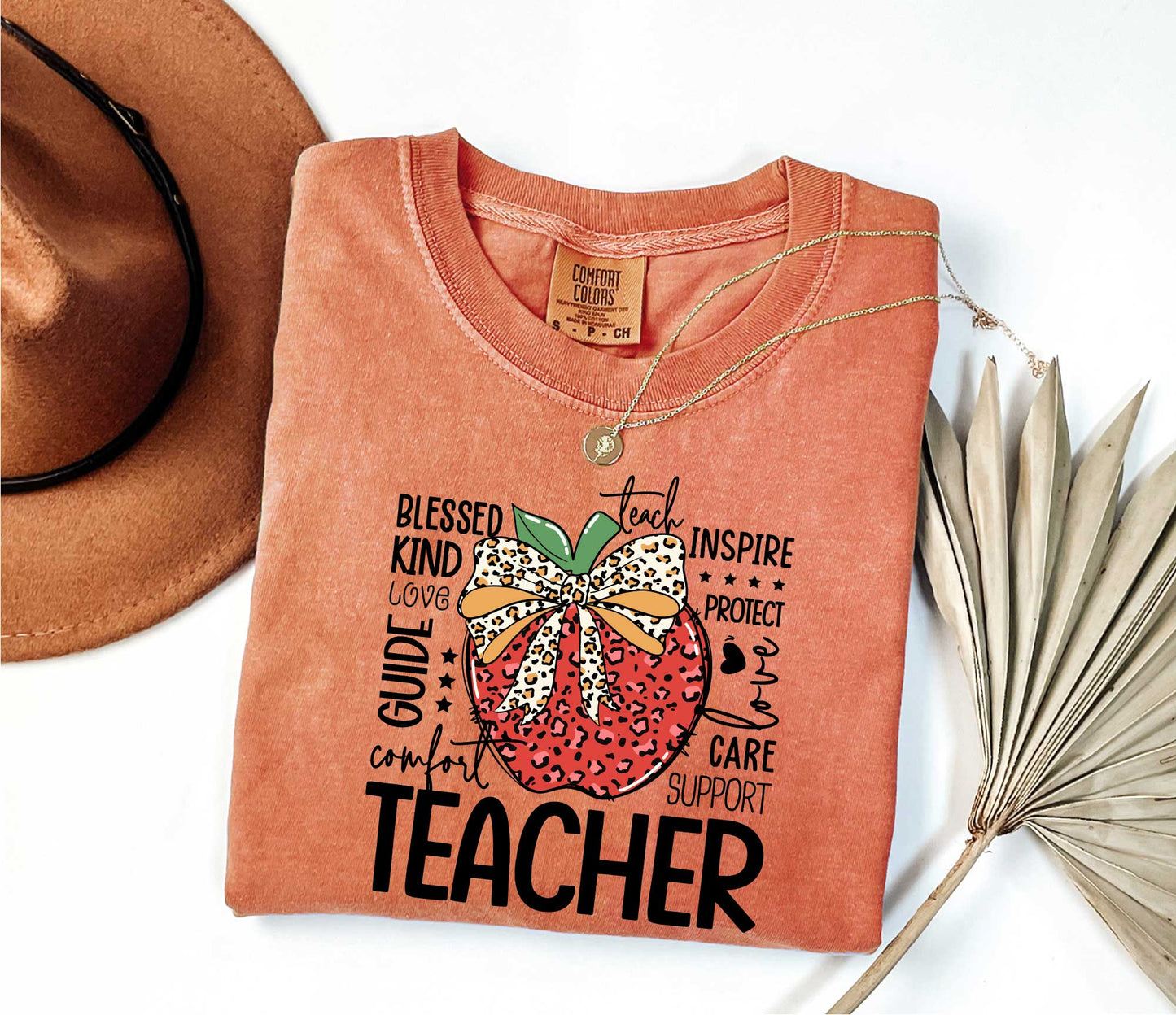 Apple Pencil Bow Teacher Shirt, Teacher Shirts