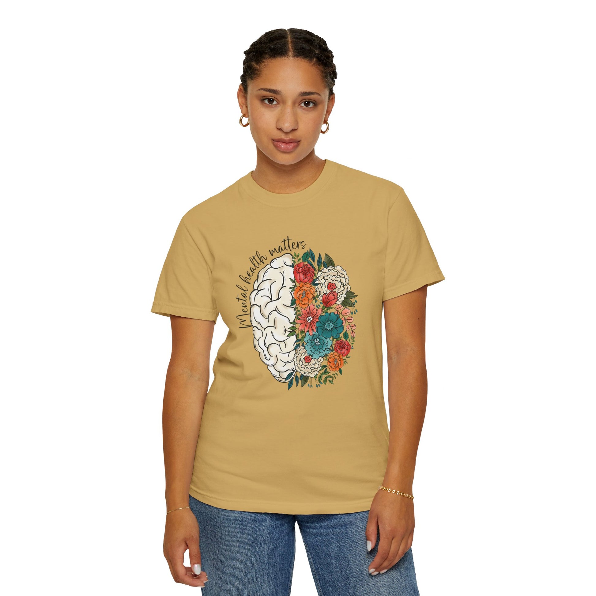 Mental health matters t-shirt - Floral brain shirt