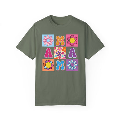 Comfort Colors Vintage Floral Mama T-shirt Moss