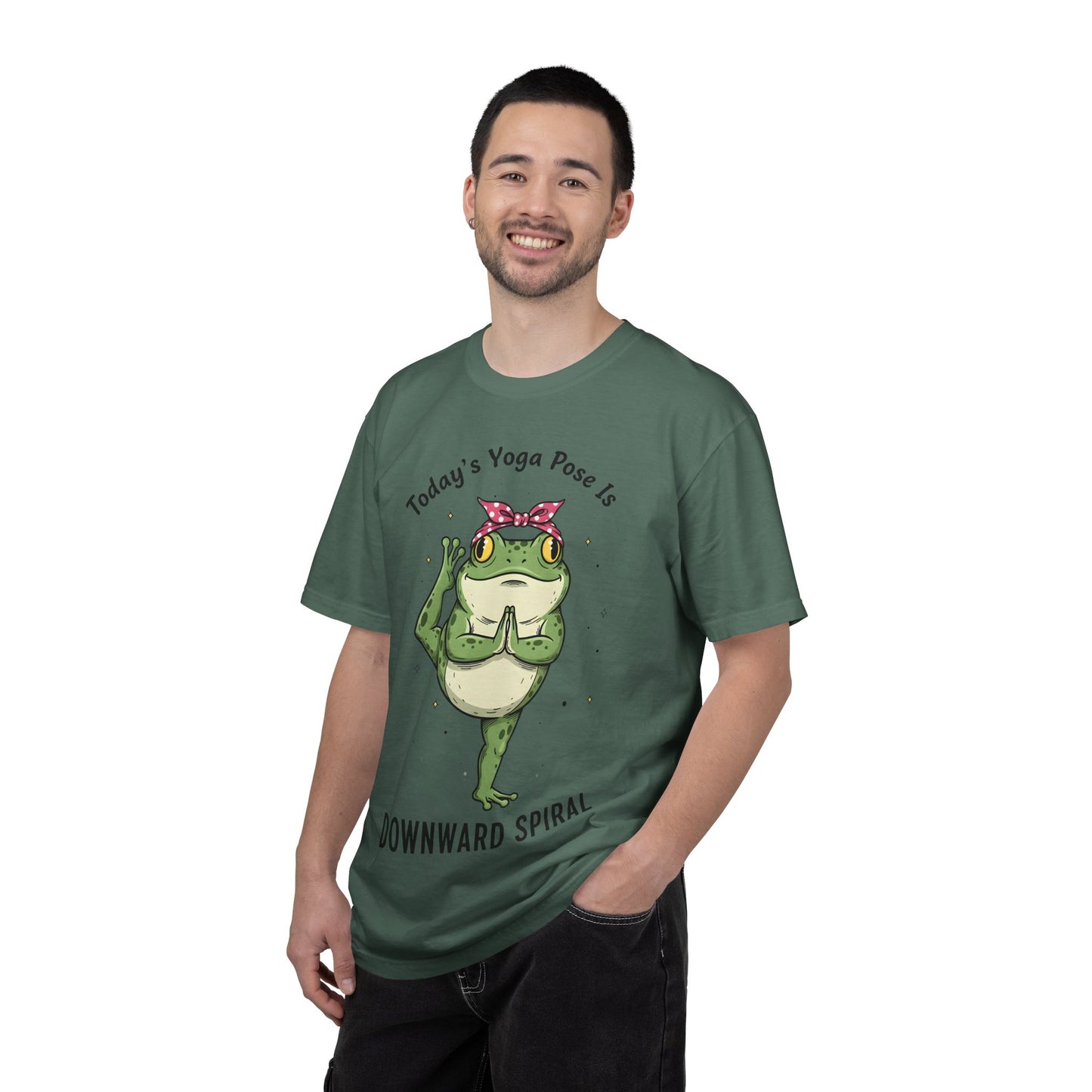 Today's Yoga Pose Is Downward Spiral Frog T-Shirt - Mental Health Humor - Unisex Comfort Colors T-shirt