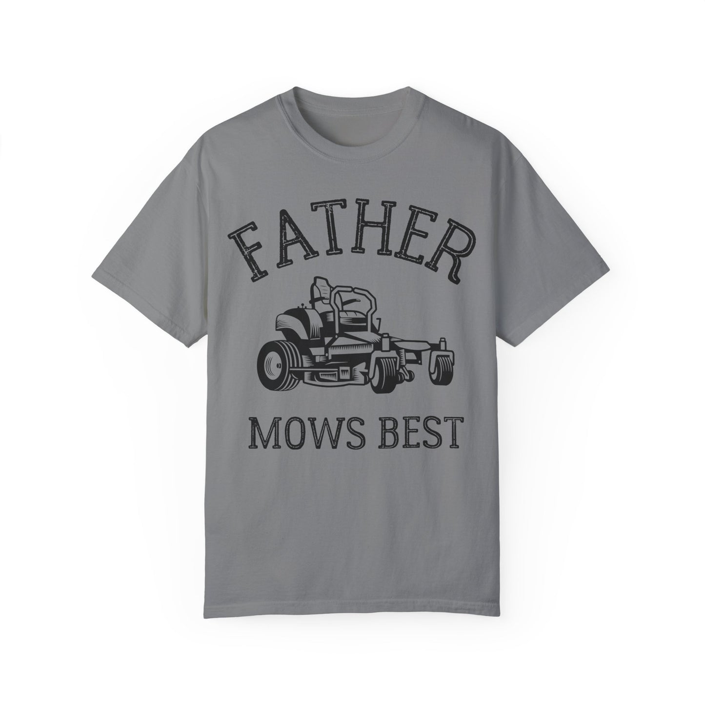 Father Mows Best Lawn Mowing Shirt | Funny Dad Gift Idea Grey