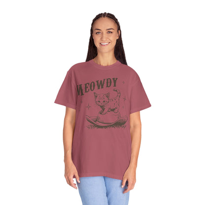 Meowdy Cute Kitten Cat Country Western Vintage T-Shirt, Retro 90s Cowgirl Rodeo Life Shirt