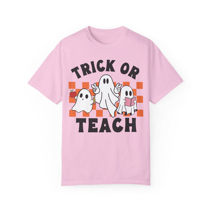 Comfort Colors Teacher Halloween Trick or Teach Shirt Blossom