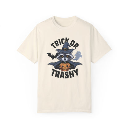 Trick or Trashy Raccoon Halloween Shirt Ivory