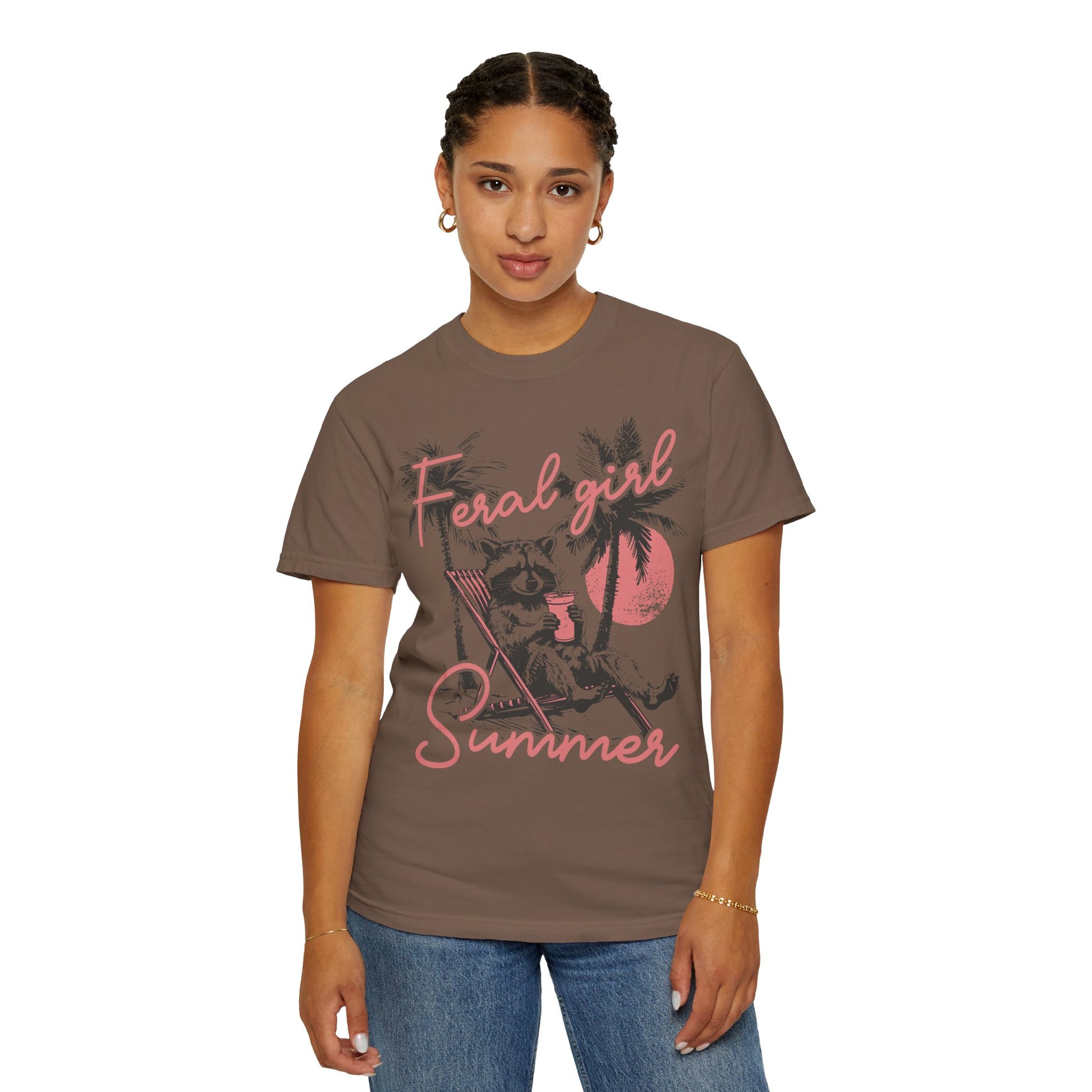 Feral Girl Summer Raccoon Shirt - Funny Meme Tee