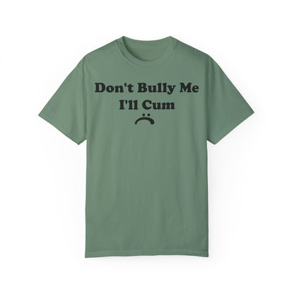 Funny Comfort Colors Don't Bully Me I'll Cum Shirt Light Green