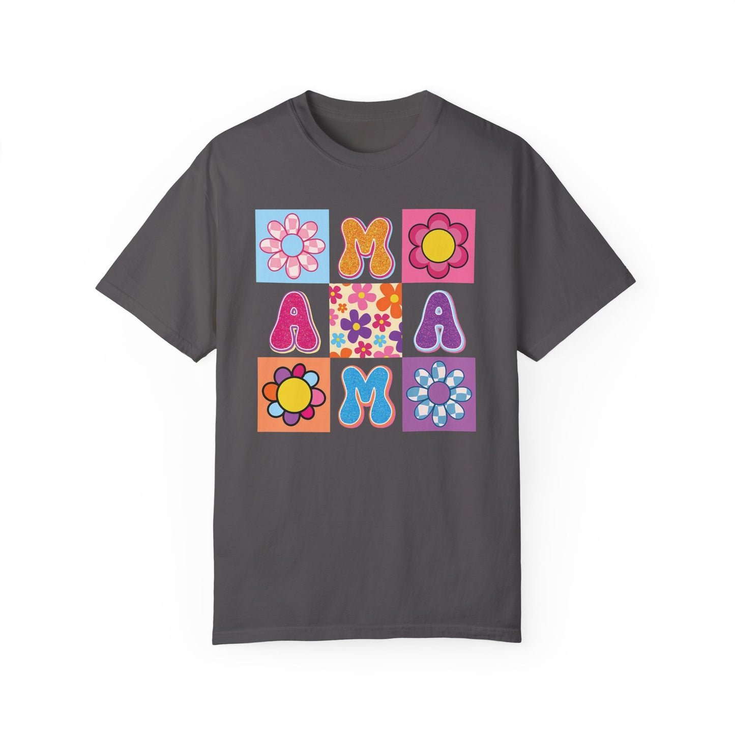 Comfort Colors Vintage Floral Mama T-shirt Graphite