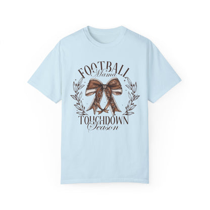 Comfort Colors Cute Football Mama Shirt - Gift For Football Mom Chambray