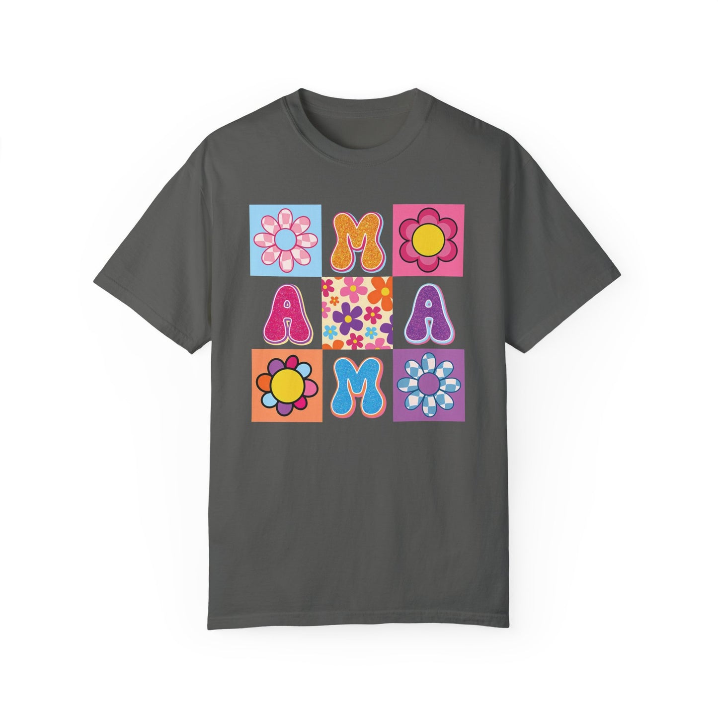 Comfort Colors Vintage Floral Mama T-shirt Pepper