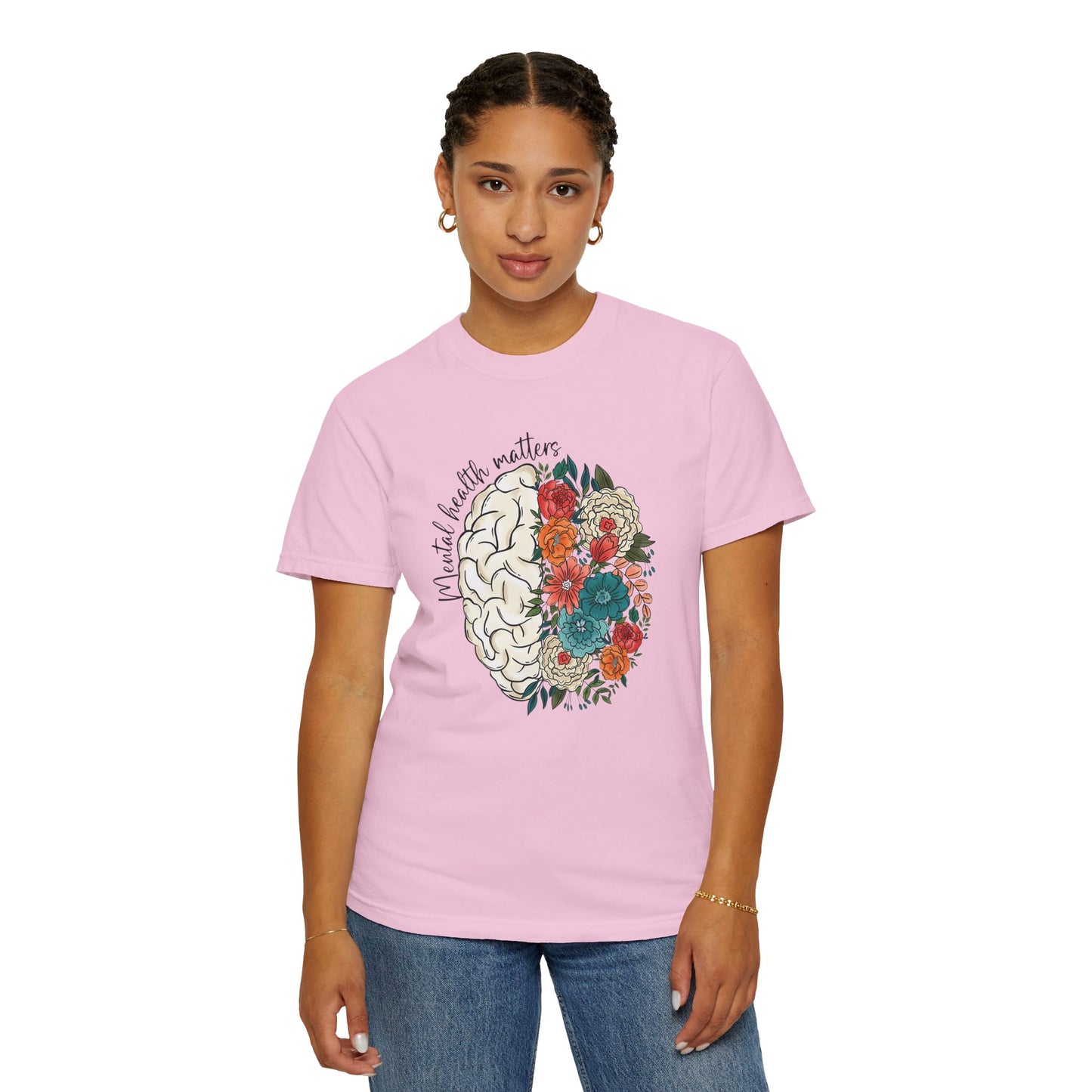 Mental health matters t-shirt - Floral brain shirt