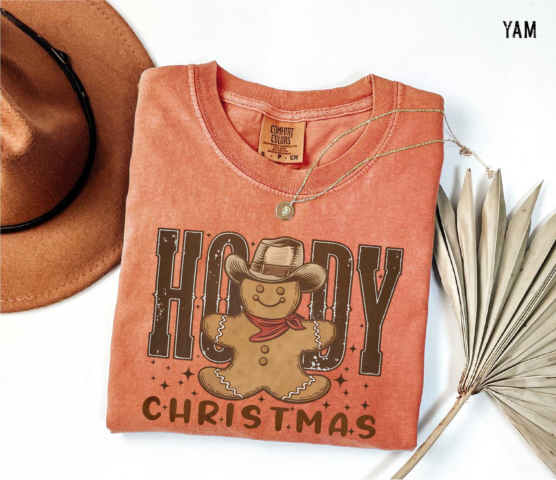 Howdy Christmas Gingerbread Cowboy Comfort Colors T-shirt