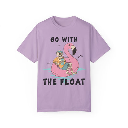 Comfort Colors Funny Skeleton Go With The Float Shirt Orchid