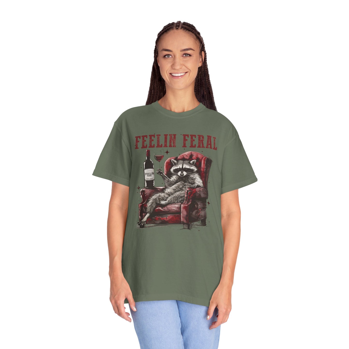 Feelin Feral Funny Raccoon Shirt - Comfort Colors Graphic Tee