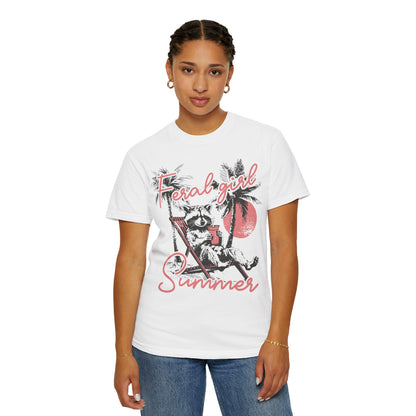 Feral Girl Summer Raccoon Shirt - Funny Meme Tee