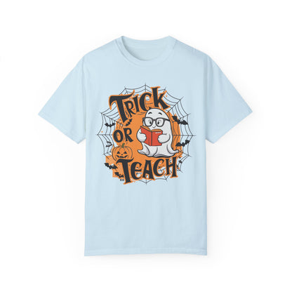 Teacher Halloween Shirt - Trick Or Teach Shirt Chambray