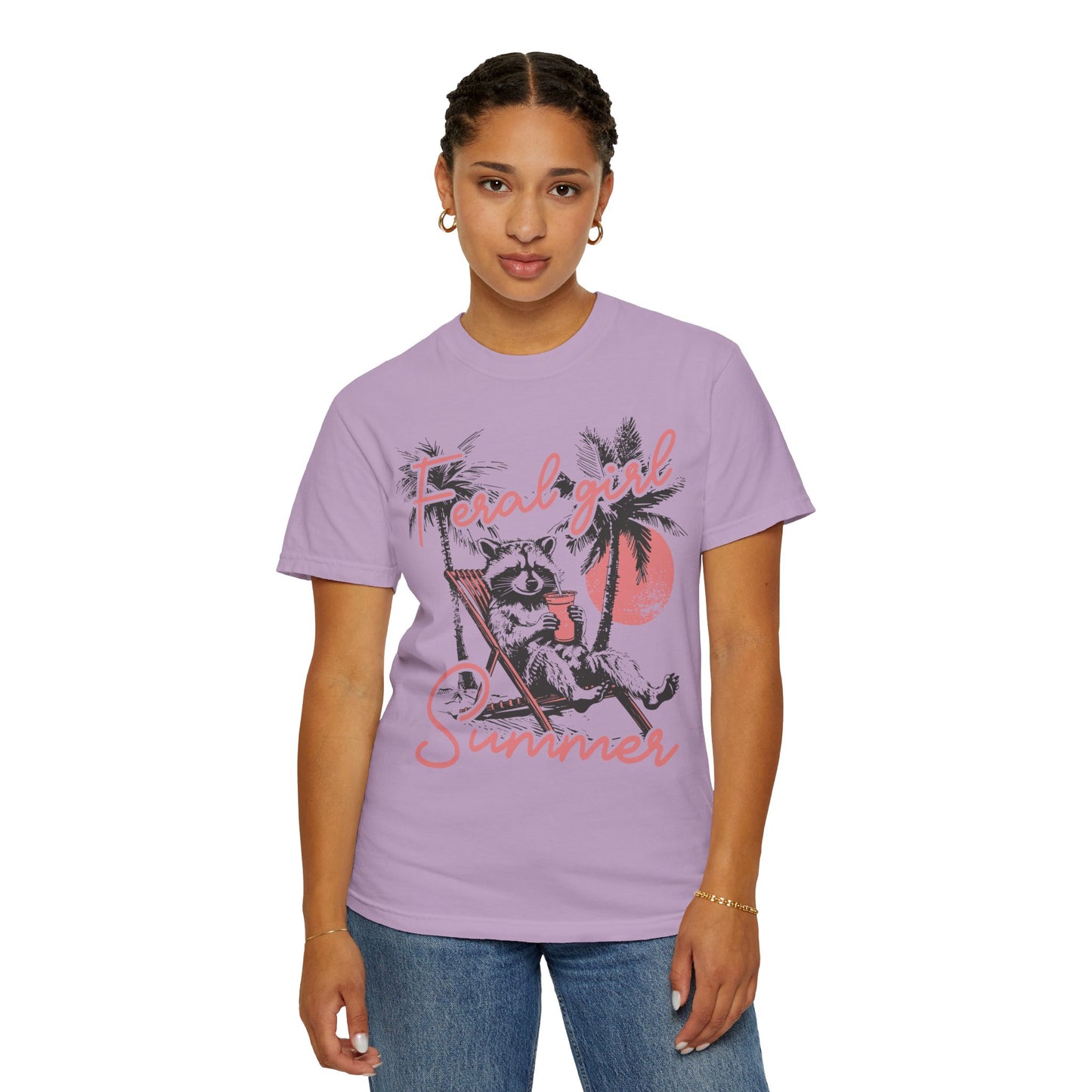 Feral Girl Summer Raccoon Shirt - Funny Meme Tee