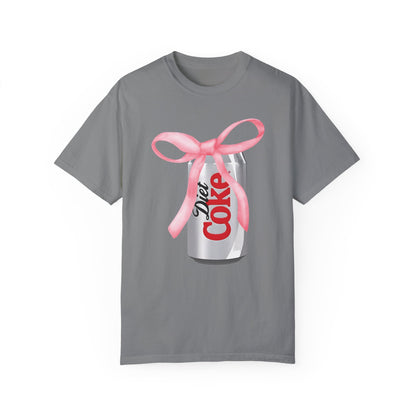 Diet Coke Pink Bow Tshirt Grey