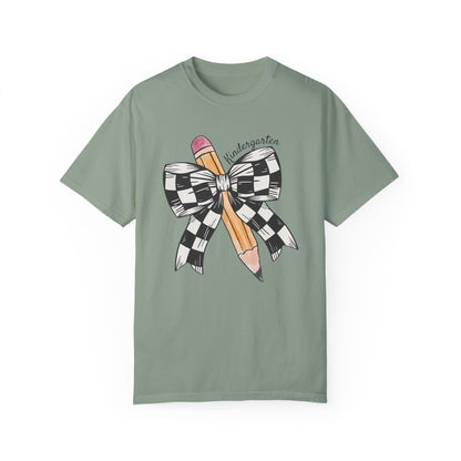 Comfort Colors Retro Coquette Pencil Kindergarten Teacher Shirt Bay