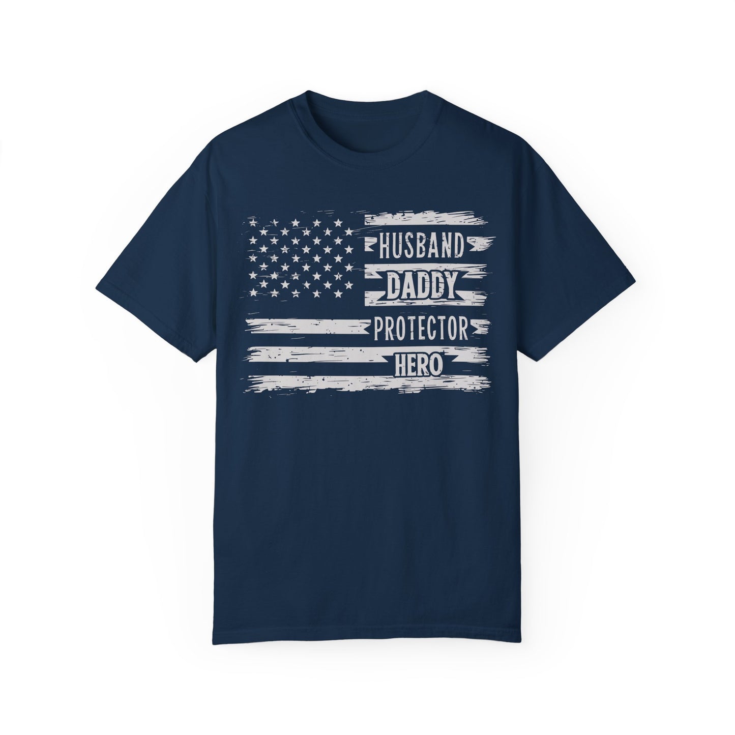 Husband Daddy Protector Hero Shirt | Father's Day Gift Ideas True Navy