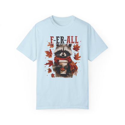 Fall Feral Raccoon Autumn T Shirt - Funny Fall Girl Shirt Chambray